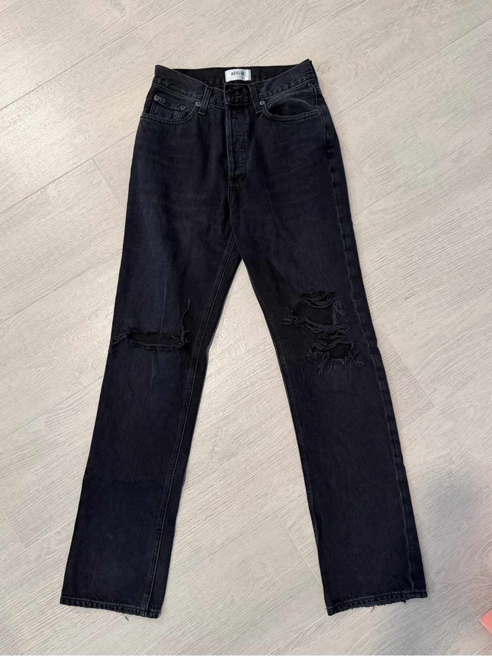 Agolde Lana Mid Rise Dark Grey 24
